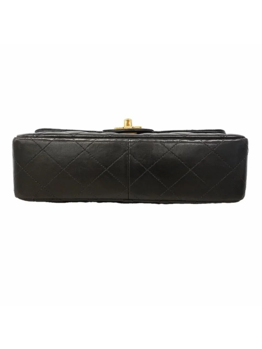 Chanel Shoulder Bag Quilted Lambskin Black Gold